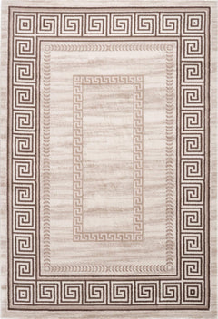 Aura 786 Beige Modern Rug with Rectangular Design Border