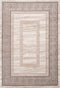 Aura 786 Beige Modern Rug with Rectangular Design Border, full view