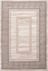Aura 786 Beige Modern Rug with Rectangular Design Border, full view