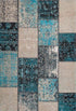 Cocoon 990 Blue Checkered Modern Rug, full view