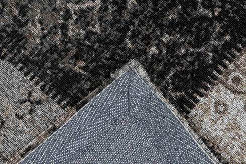 Cocoon 990 Silver and Black Modern Checkered Rug - ADORE RUGS and FLOORING