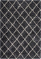 Grace 800 Graphite Diamond Pattern Shaggy Rug, full view