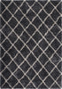 Grace 800 Graphite Diamond Pattern Shaggy Rug, full view