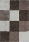 Grace 803 Nougat Checkered Shaggy Rug, full view