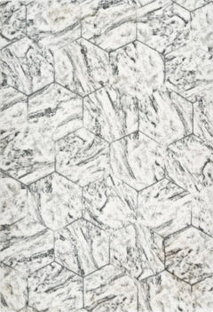 Marble 702 Silver Super Soft High Quality Fluffy Rug