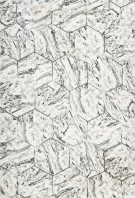 Marble 702 Silver Super Soft High Quality Fluffy Rug, full view