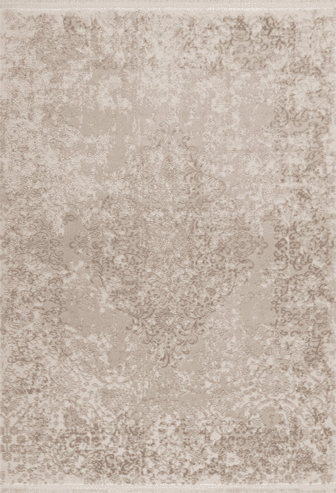 Noblesse 902 Luxury Beige Rug with Centre Medallion, full view