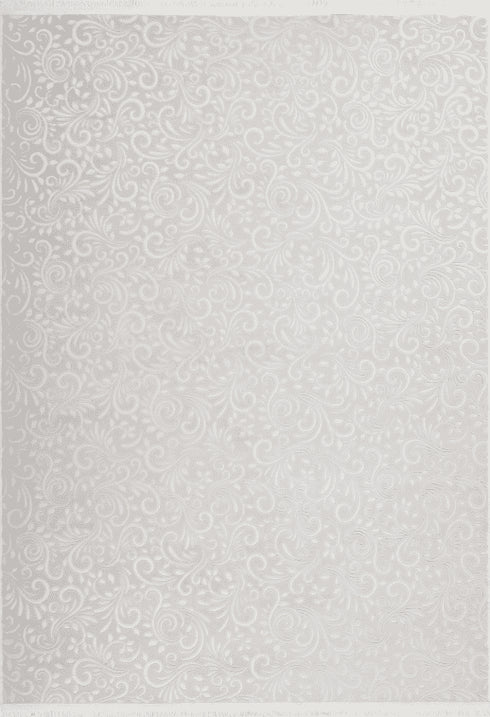 Peri 100 Beige Floral Machine Washable Rug, full view