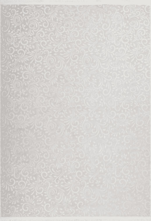 Peri 100 Beige Floral Machine Washable Rug, full view