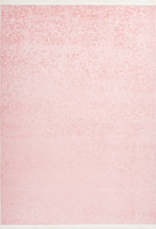 Peri 100 Powder Pink Floral Machine Washable Rug, full view