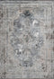 Pierre Cardin Elysee 902 Silver Transitional Faded Rug with Medallion and Border, full view