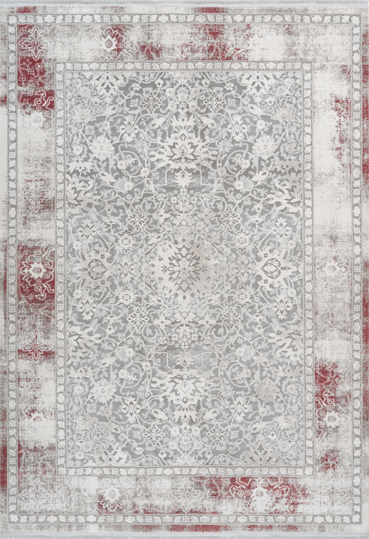 Pierre Cardin Opera 500 Silver-Pink High Quality Rug with Abstract Design, full view