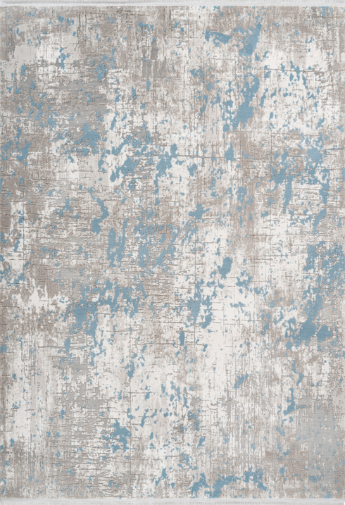 Pierre Cardin Opera 501 Silver-Blue High Quality Abstract Rug, full view