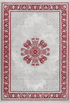 Pierre Cardin Villette 702 Luxury Red Rug with Floral Centre Medallion, full view