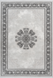 Pierre Cardin Villette 702 Luxury Silver Rug with Floral Centre Medallion, full view