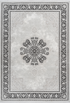 Pierre Cardin Villette 702 Luxury Silver Rug with Floral Centre Medallion, full view