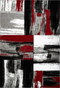 Swing 100 modern red and black checkered rug, full view