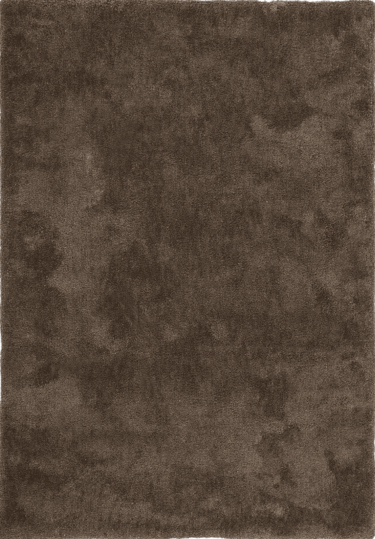 Velvet 500 Shaggy Plain Taupe Rug with Soft Touch, full view