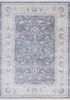 Vintage 700 Faded Grey Floral Rug with Border, full view