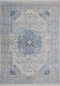 Vintage 701 Faded Blue Rug with Centre Medallion, full view