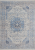 Vintage 701 Faded Blue Rug with Centre Medallion, full view