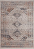 Vintage 703 Faded Multi-Colour Rug with Medallions, full view