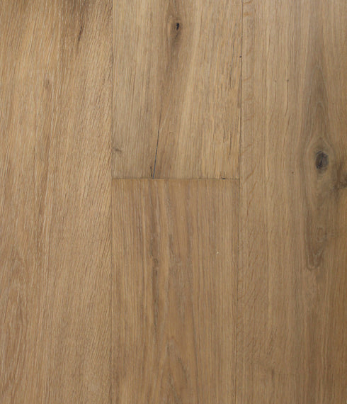 Swish Oak Natura Oak Dove Grey engineered oak flooring swatch showing a warm greyed tan and light tobacco oak rather than a grey tone