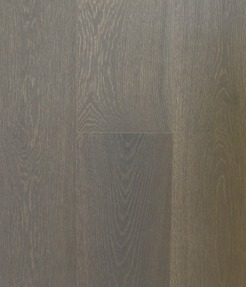 Swish Oak Natura Oak Grey Harmony engineered oak flooring swatch showing an even mid neutral grey oak with smooth subtle grain