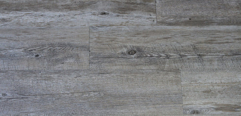 Ornato Morlaix 5.3mm looselay vinyl plank swatch in weathered driftwood grey oak with open knots and rustic grain