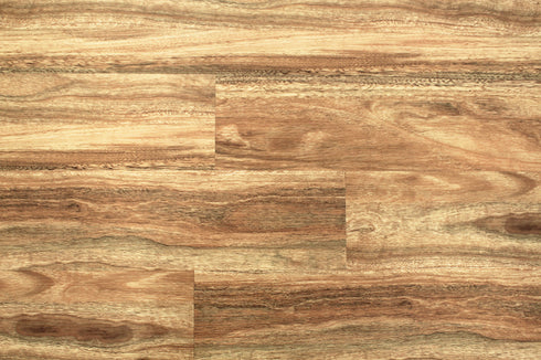Ornato Sienna 5.3mm looselay vinyl plank swatch in warm red brown eucalypt with long ribbon grain