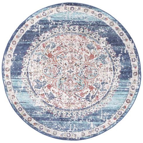 Sydney 6 Medalion Transitional Navy Multi Rug - ADORE RUGS and FLOORING