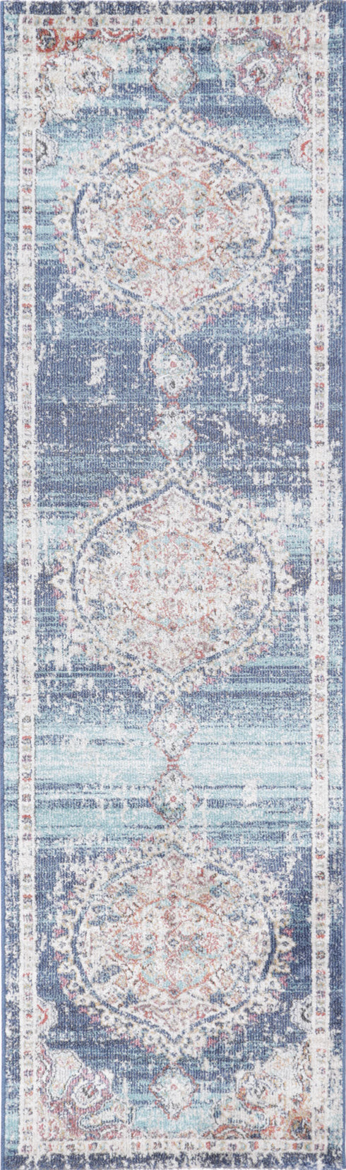 Sydney 6 Medalion Transitional Navy Multi Rug - ADORE RUGS and FLOORING