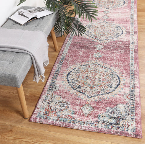 Sydney 6 Medalion Transitional Blush Rug - ADORE RUGS and FLOORING