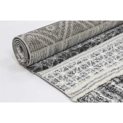 Mono Tribal Lines Cream Anthracite - ADORE RUGS and FLOORING