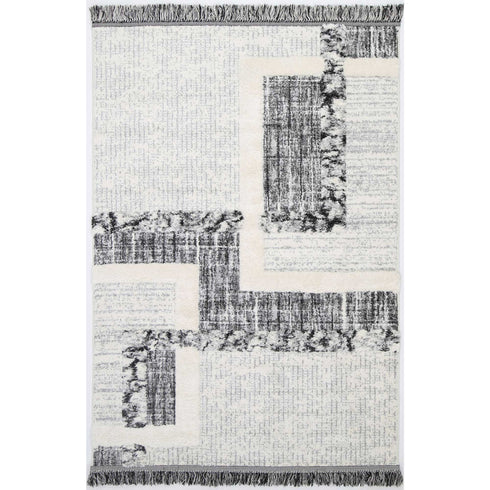 Mono Tribal Modern Cream Anthracite - ADORE RUGS and FLOORING