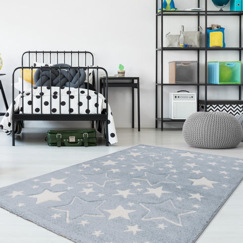 Amigo 329 Blue Stars Kids Rug - ADORE RUGS and FLOORING
