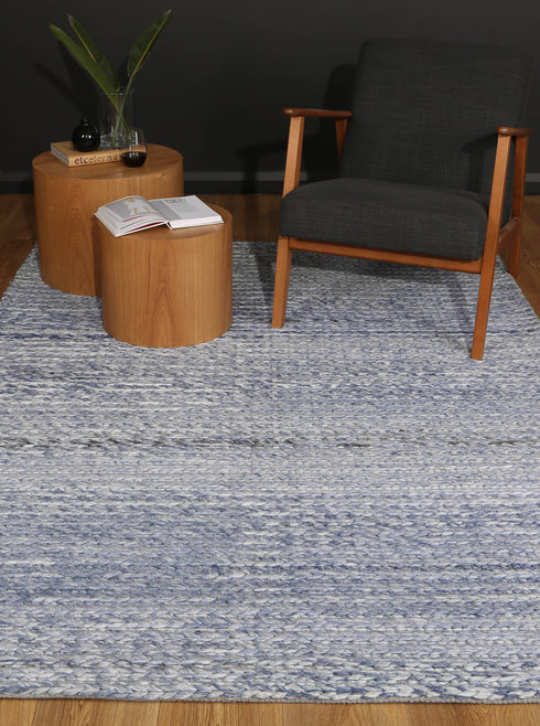Zayna Cue Blue Wool Blend Rug - ADORE RUGS and FLOORING