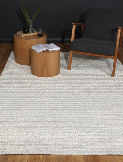 Zayna Cue White Wool Blend Rug - ADORE RUGS and FLOORING