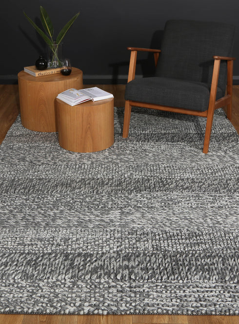 Zayna Grace Charcoal Wool Blend Rug - ADORE RUGS and FLOORING