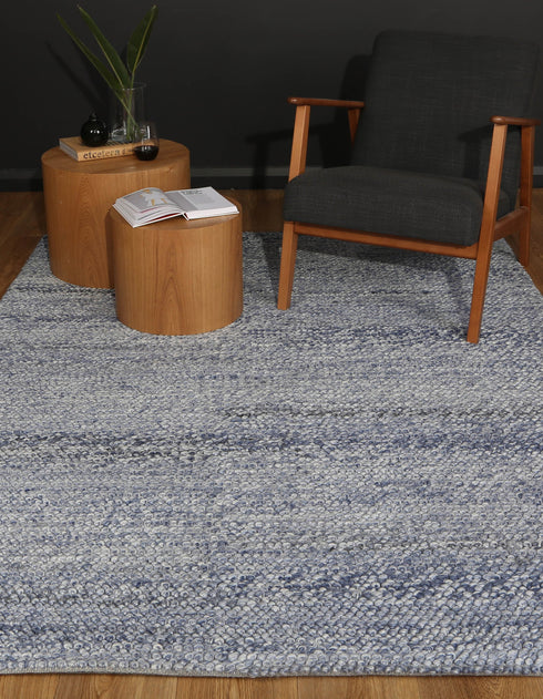 Zayna Loopy Blue Wool Blend Rug - ADORE RUGS and FLOORING