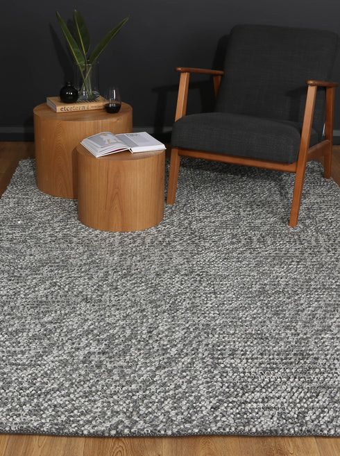 Zayna Loopy Charcoal Wool Blend Rug - ADORE RUGS and FLOORING
