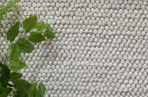 Zayna Loopy White Wool Blend Rug - ADORE RUGS and FLOORING