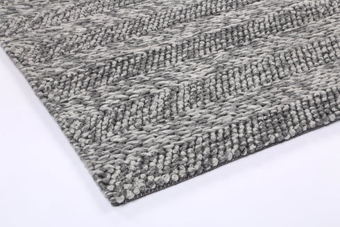Zayna Ringlets Charcoal Wool Blend Rug - ADORE RUGS and FLOORING