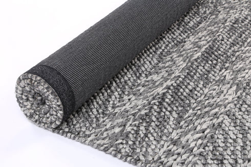 Zayna Ringlets Charcoal Wool Blend Rug - ADORE RUGS and FLOORING
