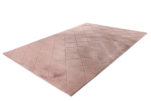 Impulse 600 Powder Pink Very Soft Fluffy Diamond Rug - ADORE RUGS and FLOORING