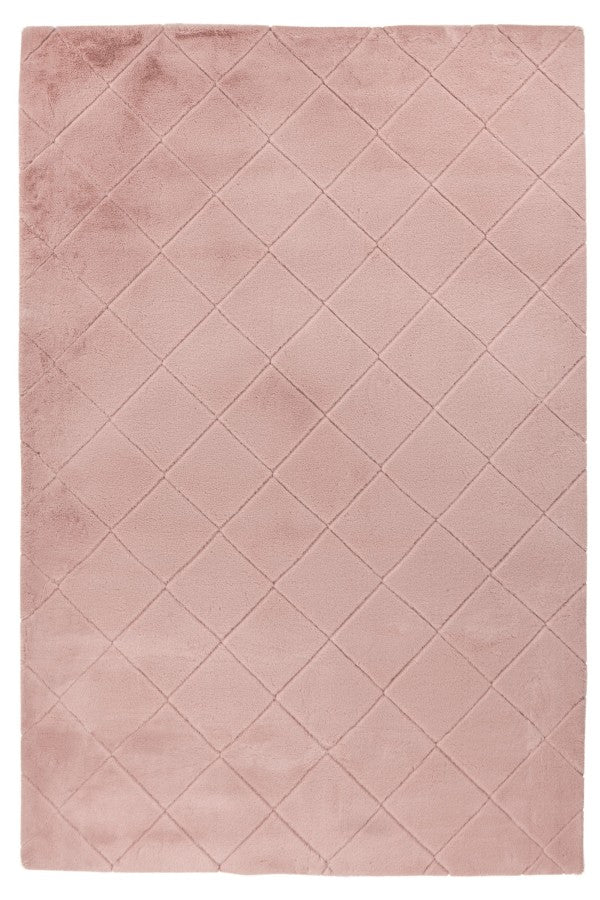 Impulse 600 Powder Pink Very Soft Fluffy Diamond Rug - ADORE RUGS and FLOORING