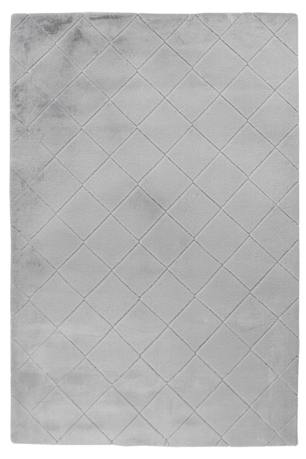 Impulse 600 Silver Very Soft Fluffy Diamond Rug - ADORE RUGS and FLOORING