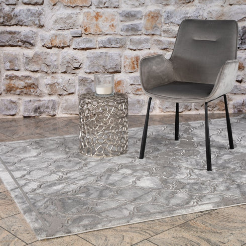 Marmaris 401 Silver Grey Trellis Rug with Moroccan Pattern - ADORE RUGS and FLOORING