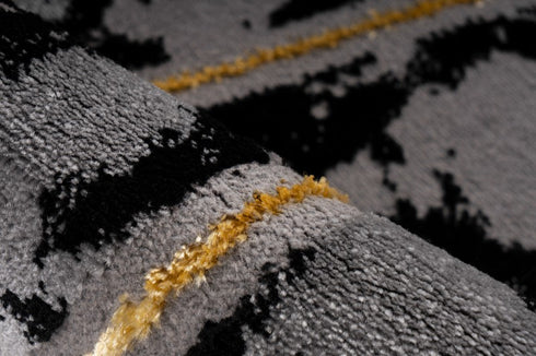 Marmaris 402 Black and Gold Geometric Rug - ADORE RUGS and FLOORING