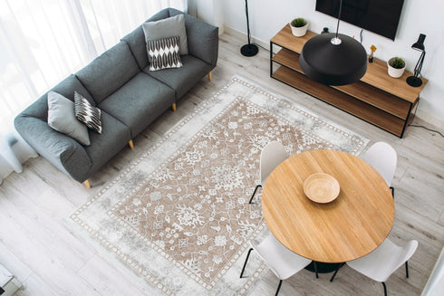 Beige Floral Rug - ADORE RUGS and FLOORING